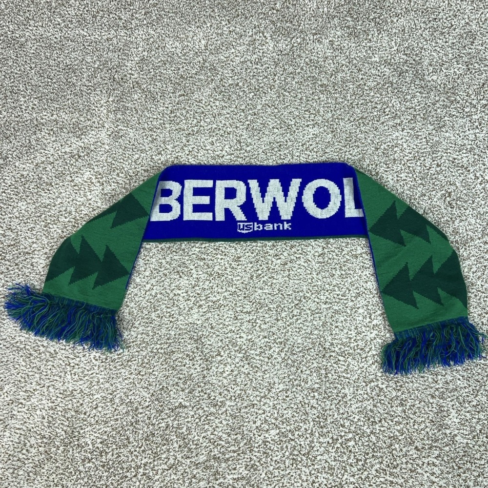 Minnesota Timberwolves Scarf Mens One Size Blue‎ Green NBA Basketball Trees Logo